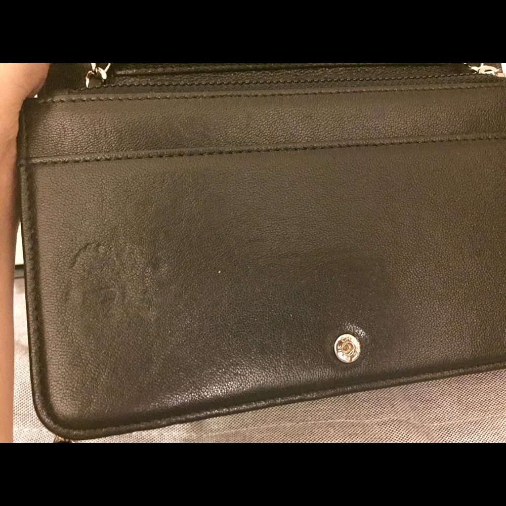 CHANEL Lambskin Quilted Wallet On Chain WOC Black - Picture 4 of 8